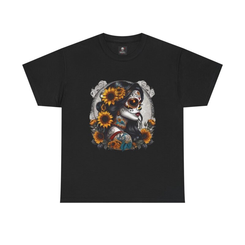 T-shirt Tête de Mort Gothique "Day of the Dead Floral" – Casa Skull