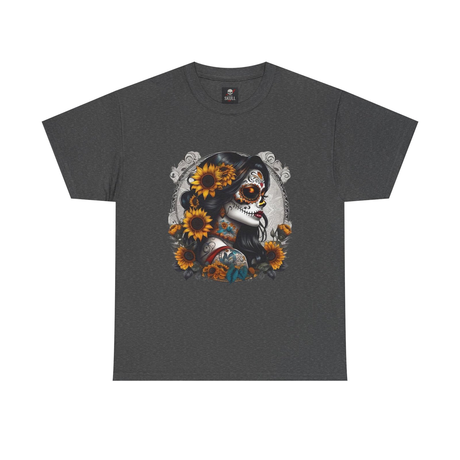 T-shirt Tête de Mort Gothique "Day of the Dead Floral" – Casa Skull 13 T-shirt Tête de Mort Gothique "Day of the Dead Floral" – Casa Skull – Image 13