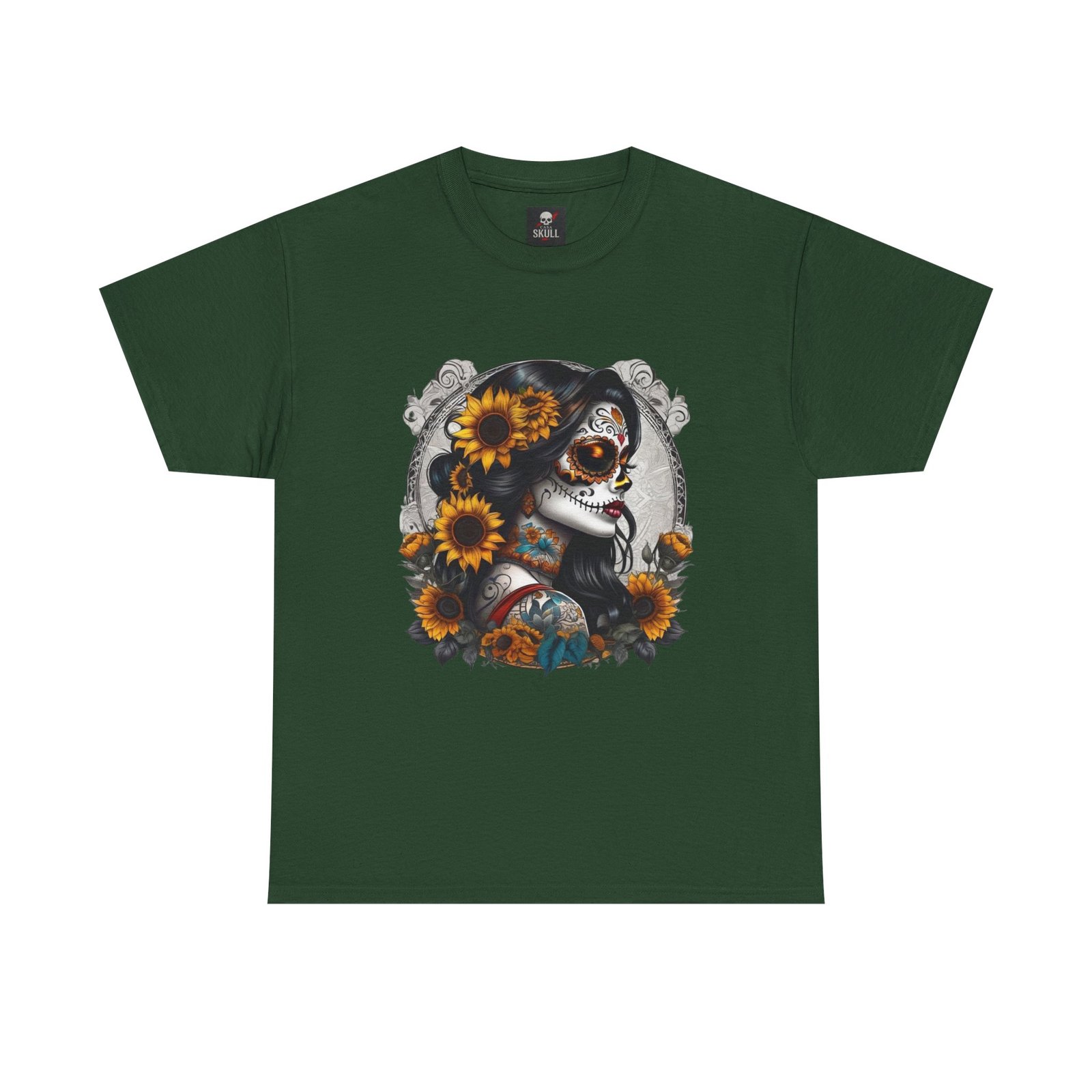 T-shirt Tête de Mort Gothique "Day of the Dead Floral" – Casa Skull 11 T-shirt Tête de Mort Gothique "Day of the Dead Floral" – Casa Skull – Image 11