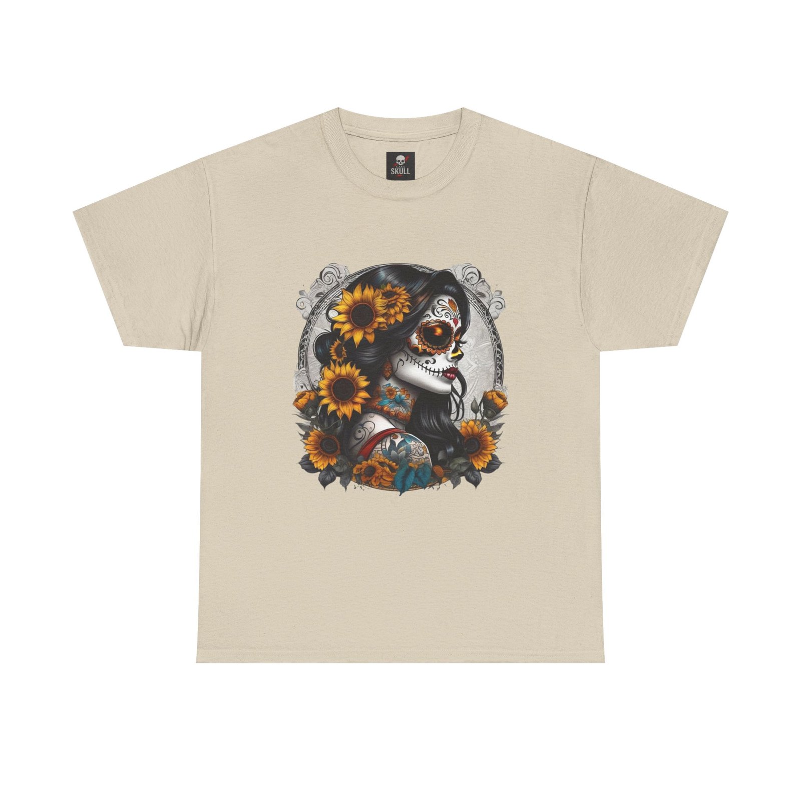 T-shirt Tête de Mort Gothique "Day of the Dead Floral" – Casa Skull 4 T-shirt Tête de Mort Gothique "Day of the Dead Floral" – Casa Skull – Image 4