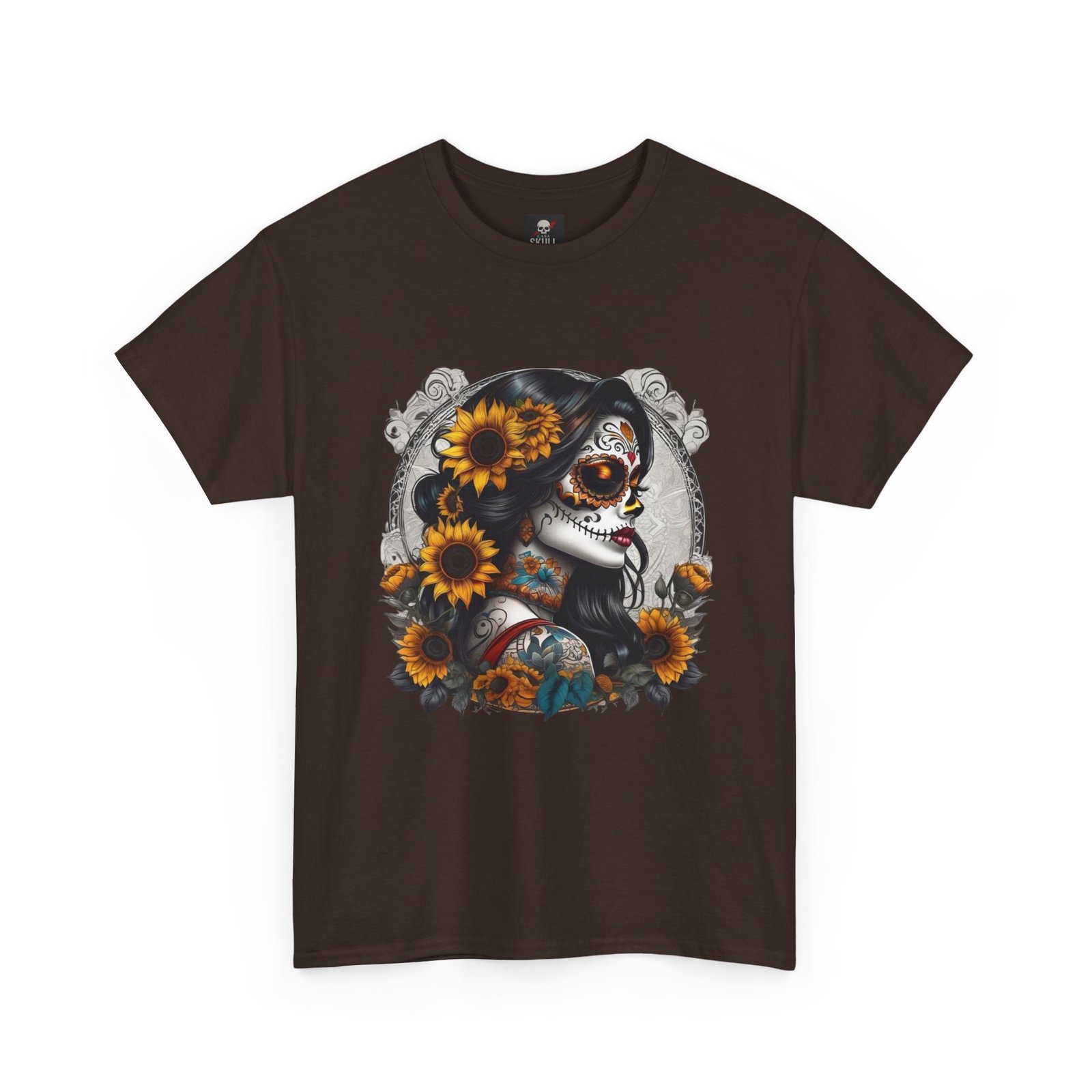T-shirt Tête de Mort Gothique "Day of the Dead Floral" – Casa Skull 9 T-shirt Tête de Mort Gothique "Day of the Dead Floral" – Casa Skull – Image 9