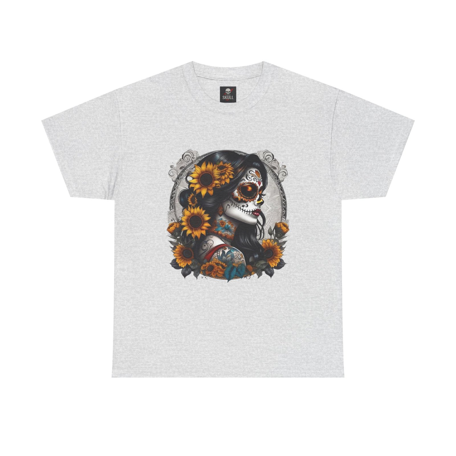 T-shirt Tête de Mort Gothique "Day of the Dead Floral" – Casa Skull 3 T-shirt Tête de Mort Gothique "Day of the Dead Floral" – Casa Skull – Image 3