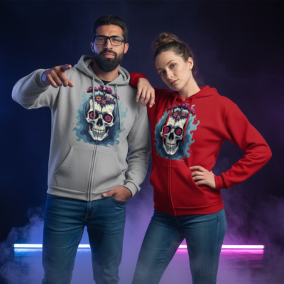 Livraison & Retours | Casa Skull Sweat à Capuche Unisexe Fermeture Éclair – Coupe Regular